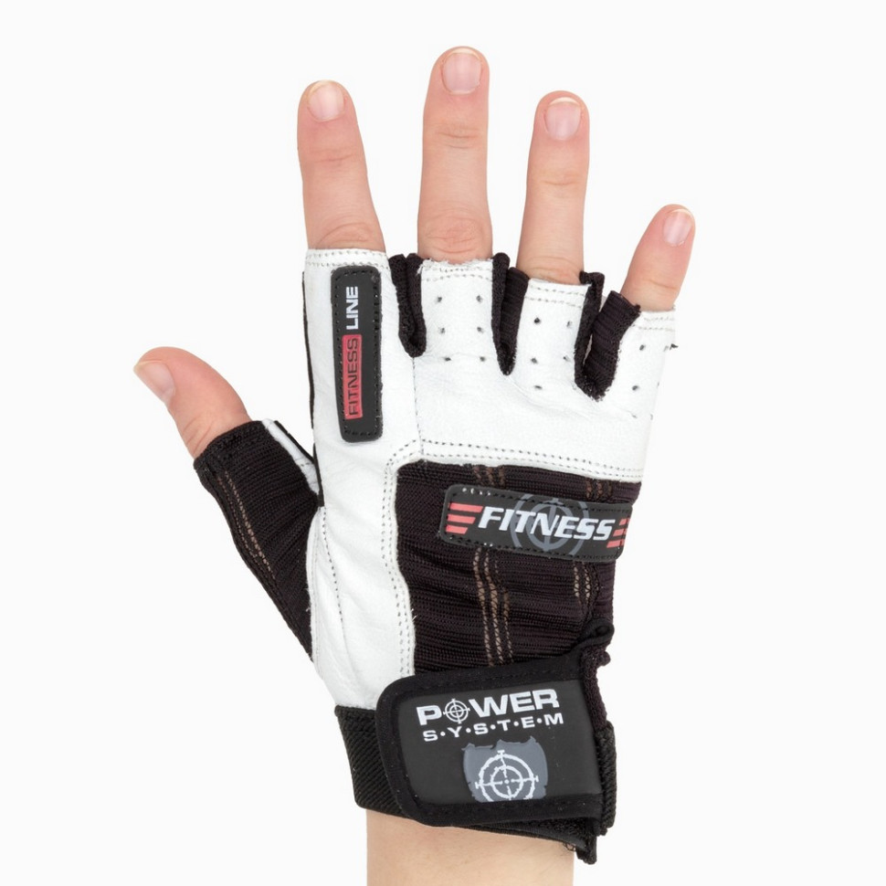 Рукавички для фітнесу Fitness Power System PS-2300_M_Black-White, M 19 см