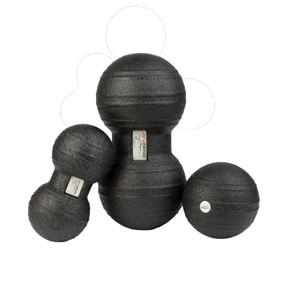 Набор массажных мячиков PowerPlay PP_4007_Black(3pcs), Черные (3 шт)