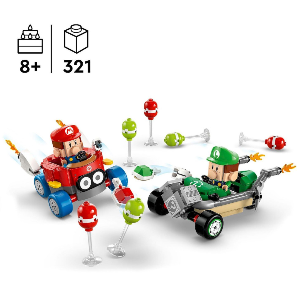 Конструктор LEGO Super Mario Mario Kart – Baby Mario vs. Baby Luigi 72034, 321 деталь 
