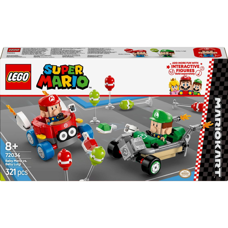 Конструктор LEGO Super Mario Mario Kart – Baby Mario vs. Baby Luigi 72034, 321 деталь 