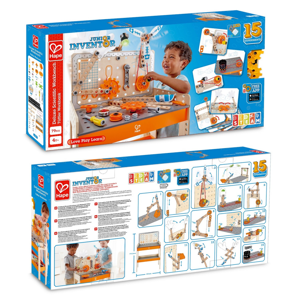 Ігровий набір Junior Inventor Великий науковий верстак Hape E3027, 15 експериментів