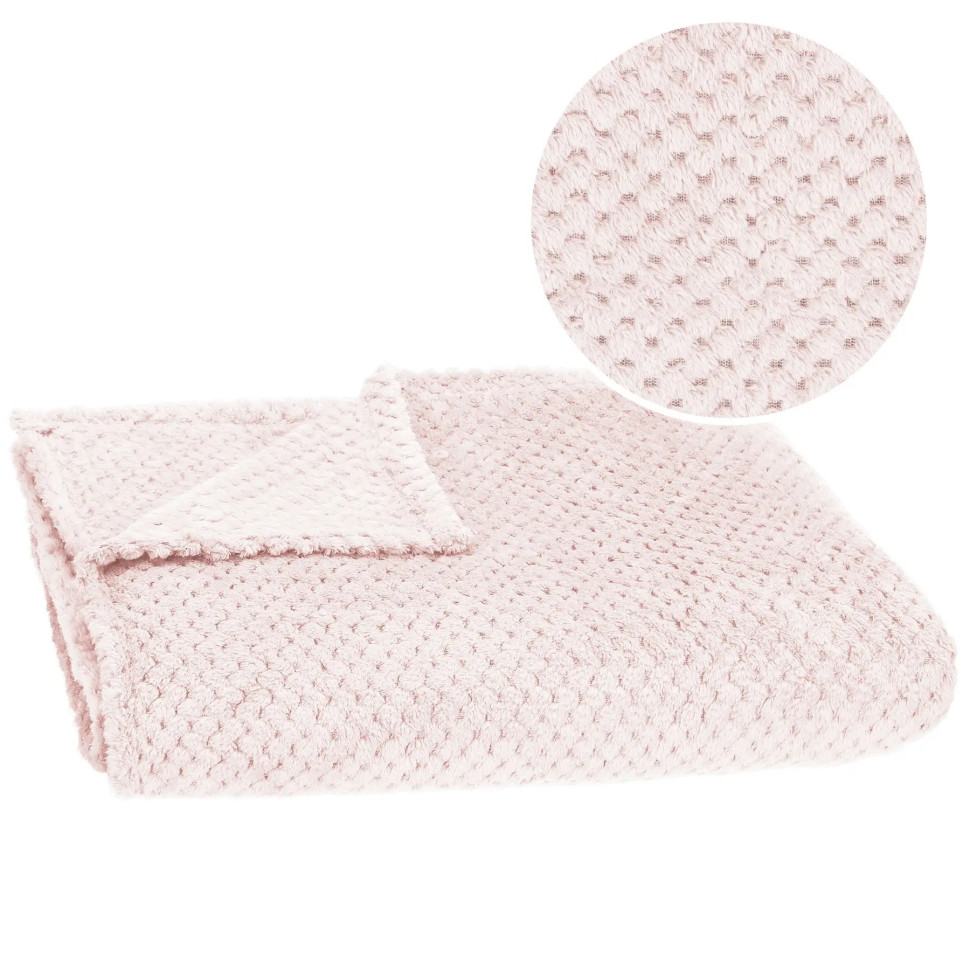 Плед-покрывало Extra Soft Springos HA7102 светло-розовый 200x220 см