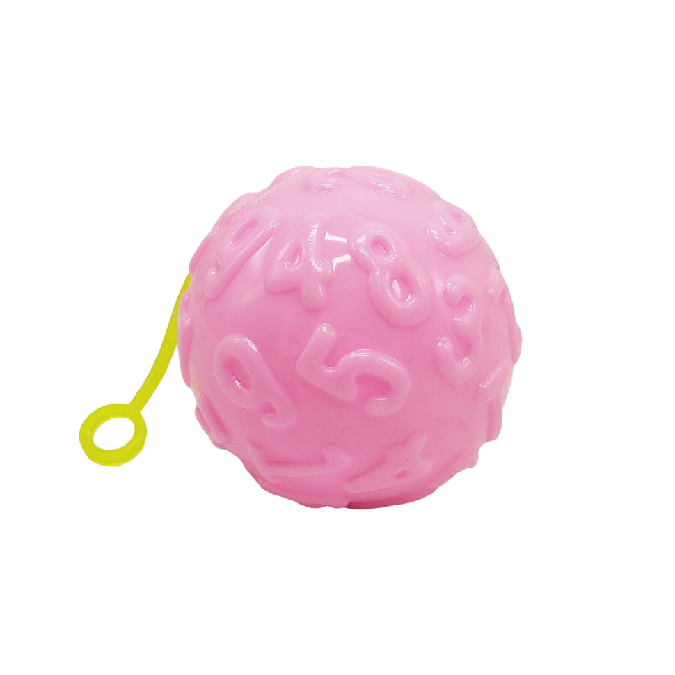 М'яч дитячий Bambi MS 4286(Pink) 7,5 см, текстурний, пискавка, мерехтить