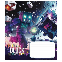 Зошит учнівський "Pixel Block" Школярик 012-3407K-3 в клітинку, 12 аркушів
