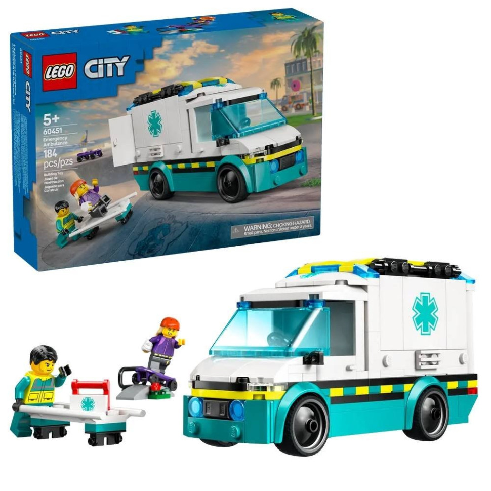 Конструктор дитячий Швидка допомога LEGO 60451, 184 деталі