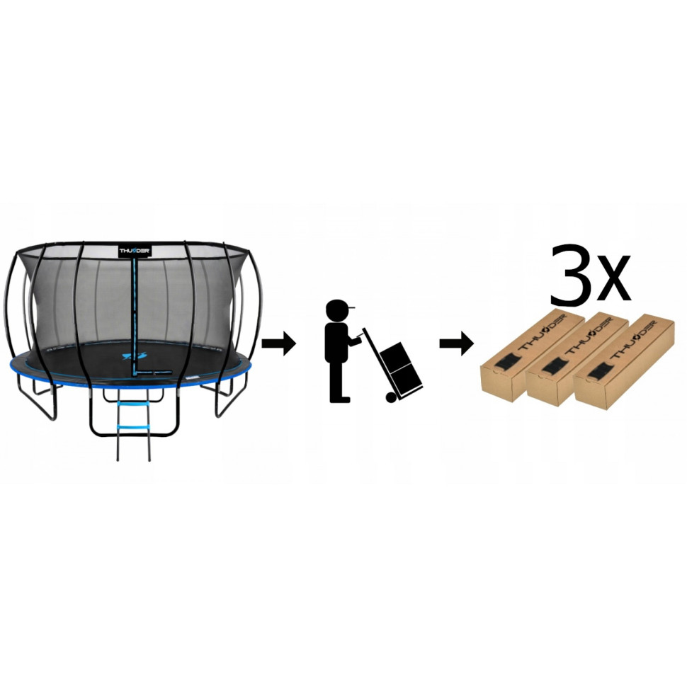 Батут с внутренней сеткой Thunder INSIDE-ULTRA-16FT-BLUE Black/Blue 490 см 