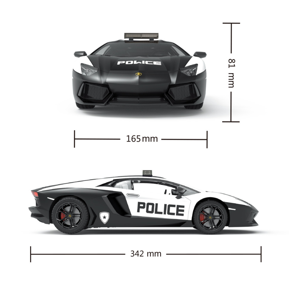 Автомобіль на радіокеруванні LAMBORGHINI AVENTADOR POLICE KS DRIVE 114GLPCWB з мигалками