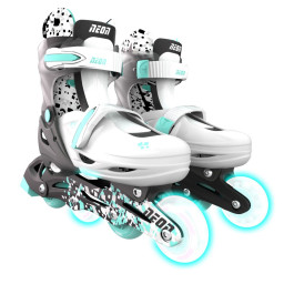 Детские ролики-квады 2 в 1 Сombo Neon NT30E4 светящиеся колеса, размер 30-33, серый