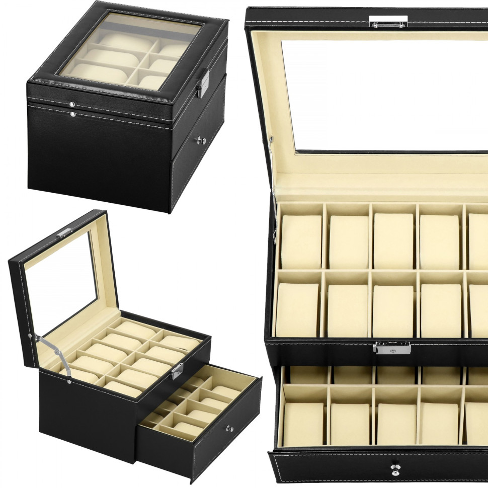 Скринька-органайзер для зберігання годинників Springos HA1059 28x20x16.5 см