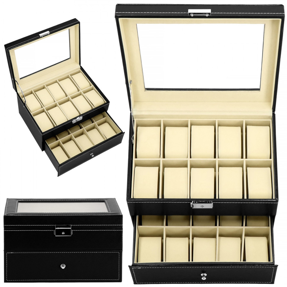 Скринька-органайзер для зберігання годинників Springos HA1059 28x20x16.5 см