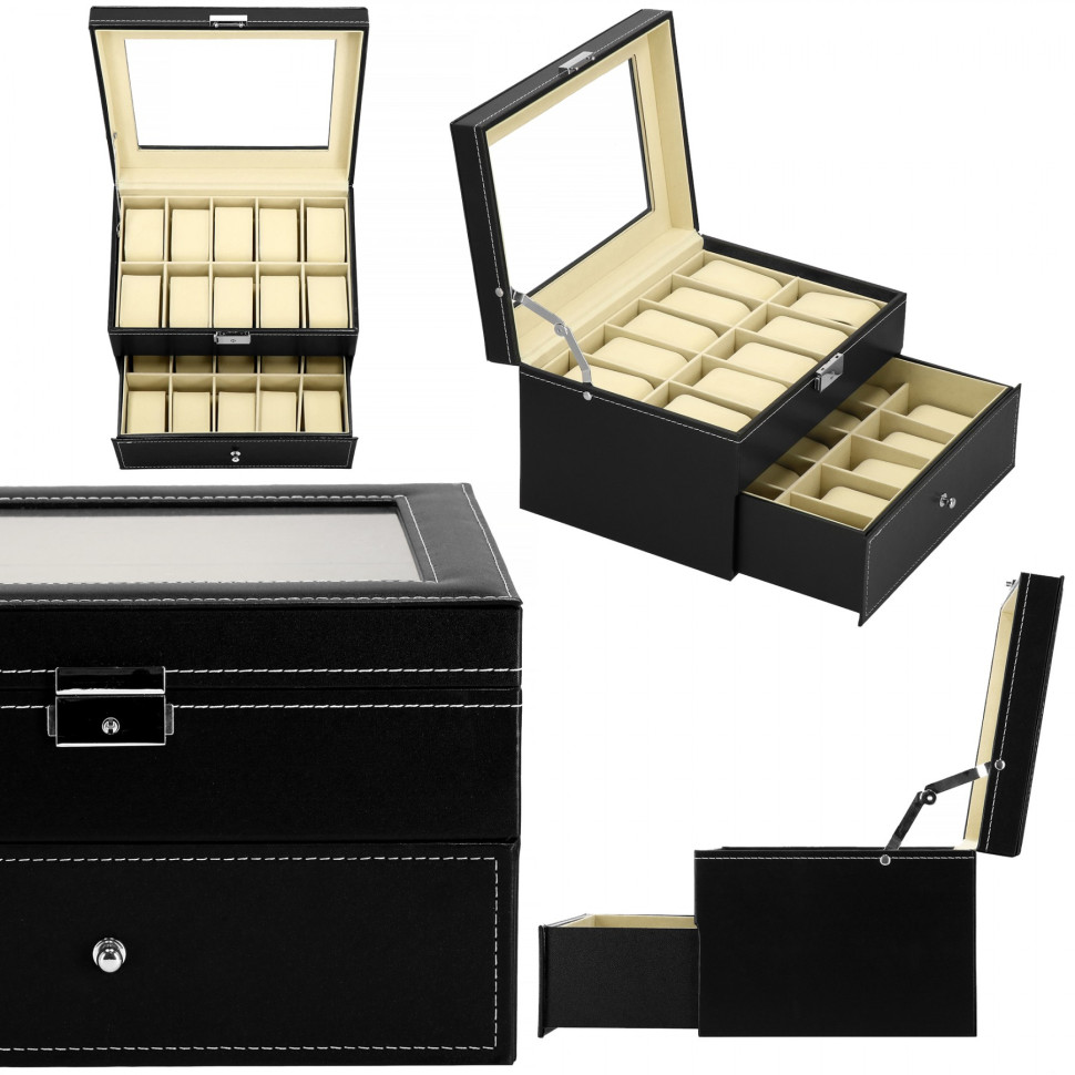 Скринька-органайзер для зберігання годинників Springos HA1059 28x20x16.5 см