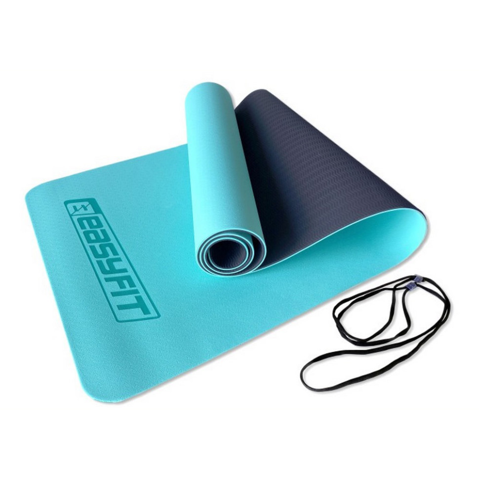 Коврик для йоги и фитнеса EasyFit EF-1924E-MTB, TPE+TC 6 мм, двухслойный 