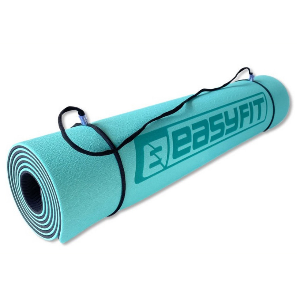 Коврик для йоги и фитнеса EasyFit EF-1924E-MTB, TPE+TC 6 мм, двухслойный 