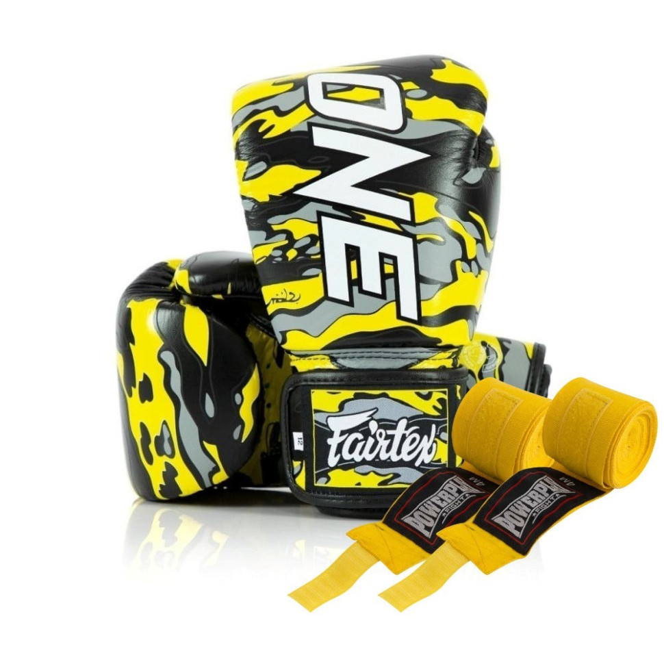 Боксерские перчатки BGV-ONE X STBG Fairtex BGV-ONE_X_STBG_10oz 10 унций (бинты в комплекте)