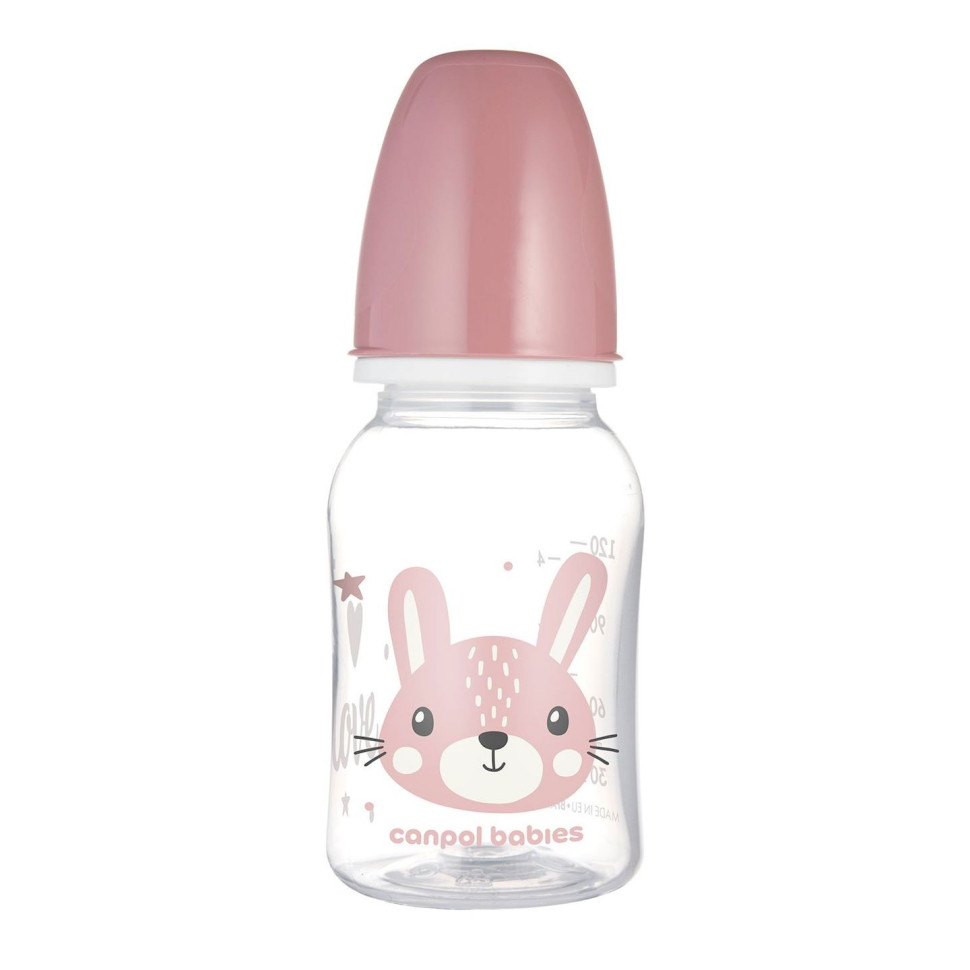 Детская стандартная бутылочка Cute animals Canpol babies 11/851_pin 120 мл