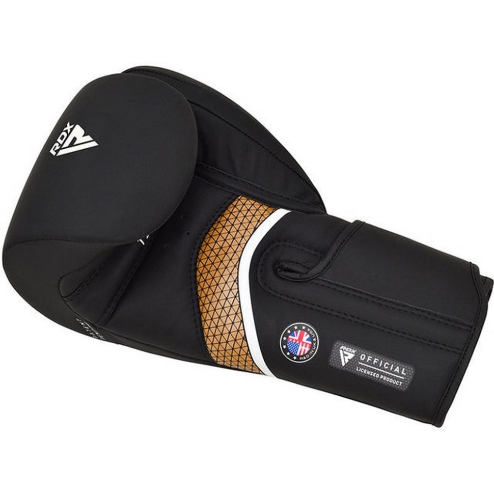 Боксерские перчатки AURA PLUS T-17 RDX Inc Limited BGR-T17BGL-12OZ+ Black Golden 12 унций (капа в комплекте) 