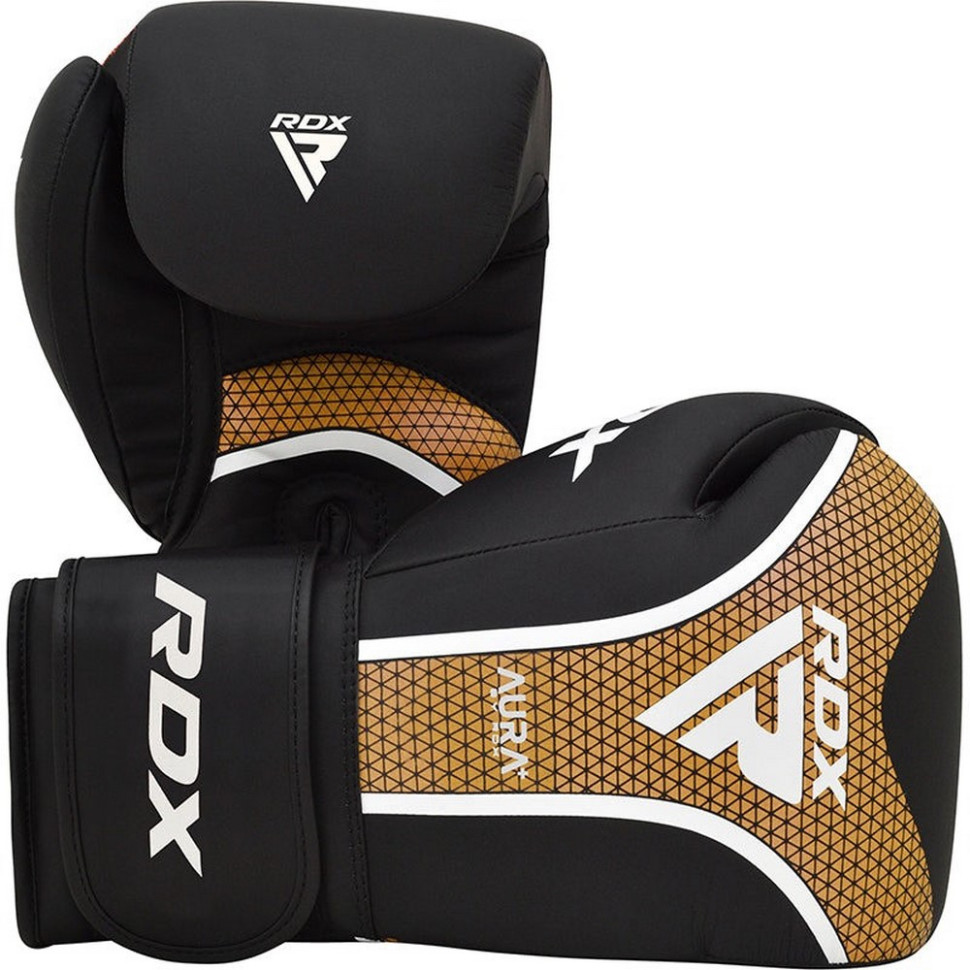 Боксерские перчатки AURA PLUS T-17 RDX Inc Limited BGR-T17BGL-12OZ+ Black Golden 12 унций (капа в комплекте) 