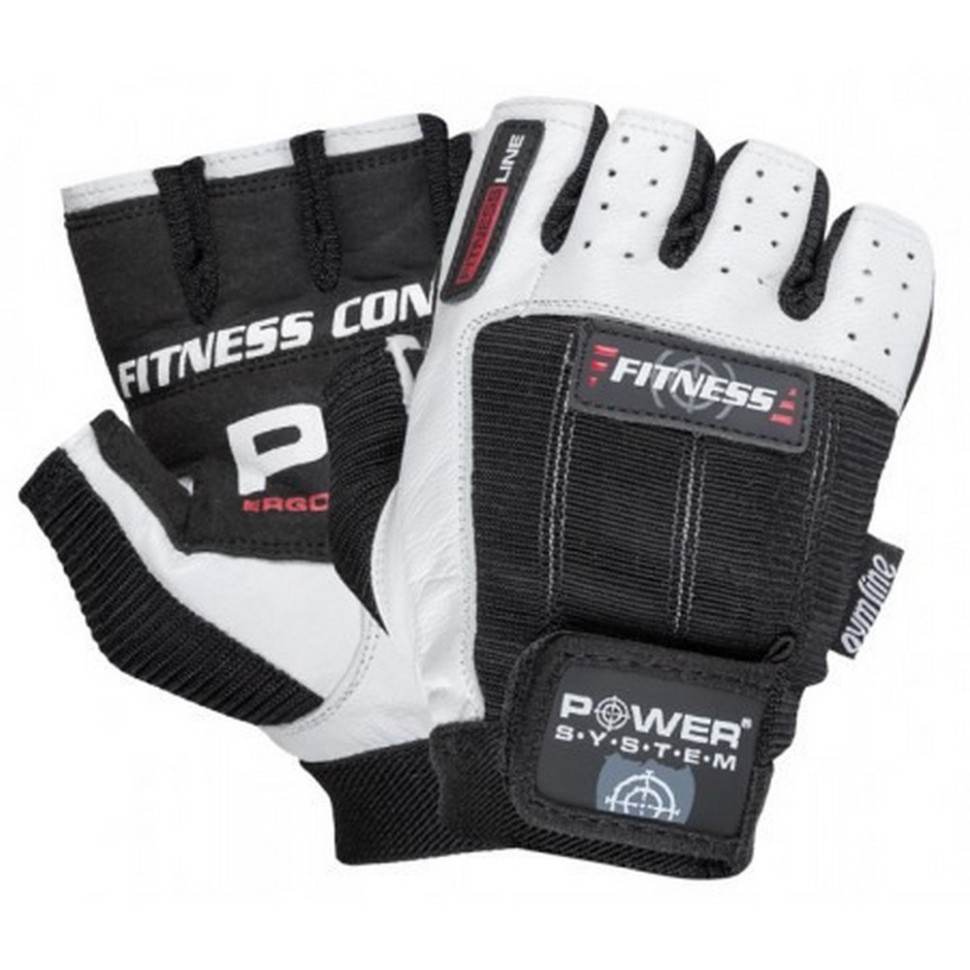 Рукавички для фітнесу Fitness Power System PS-2300_S_Black-White, S 18 см