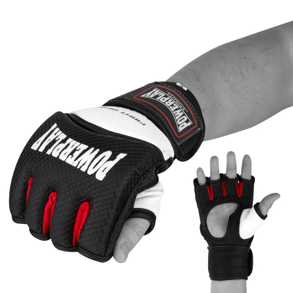 Перчатки для MMA PowerPlay PP_3075_XL_BI/White, Черные-Белые XL