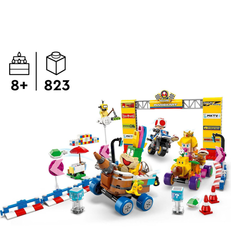 Конструктор LEGO Super Mario Mario Kart – Baby Peach & Grand Prix. набор 72036, 823 детали
