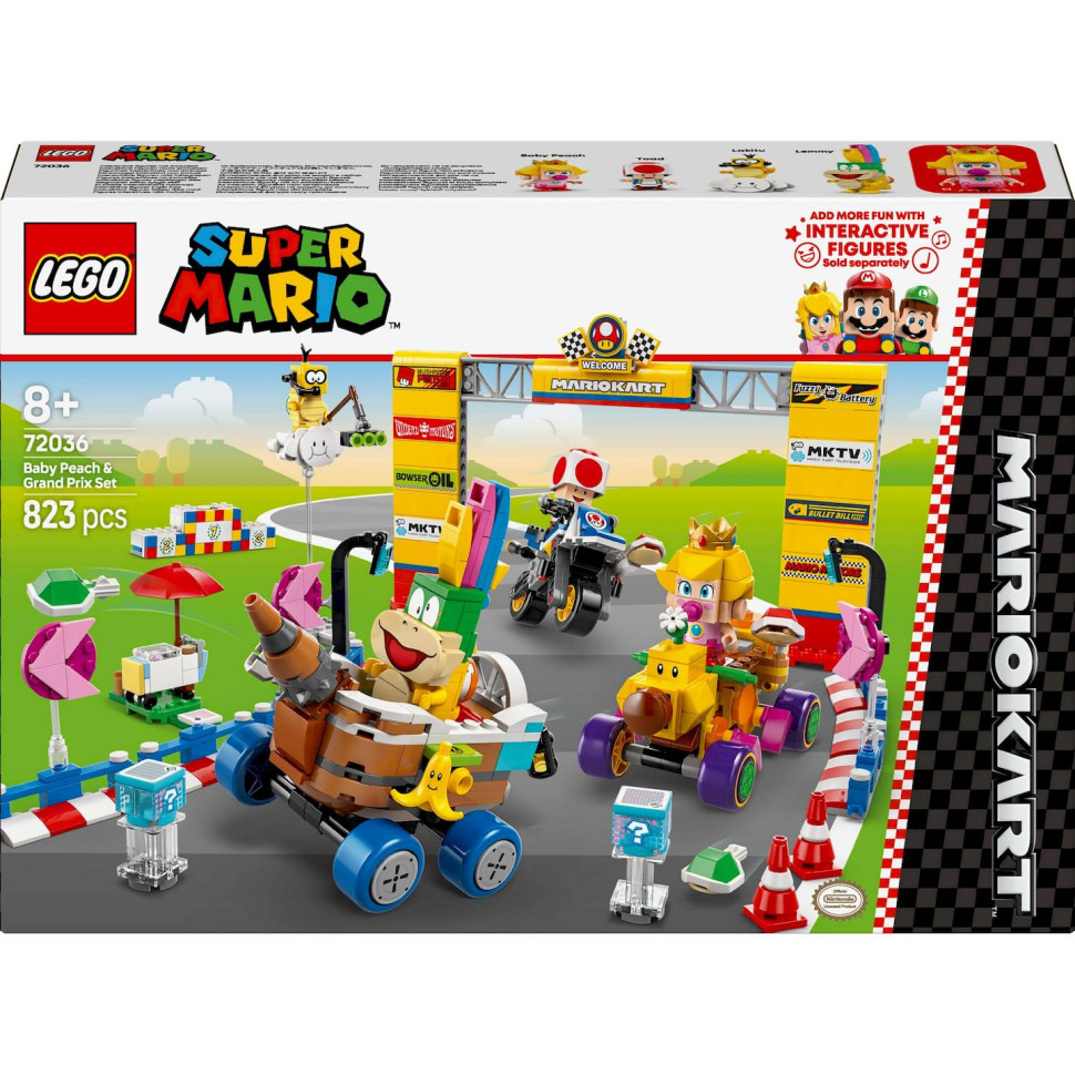 Конструктор LEGO Super Mario Mario Kart – Baby Peach & Grand Prix. набор 72036, 823 детали
