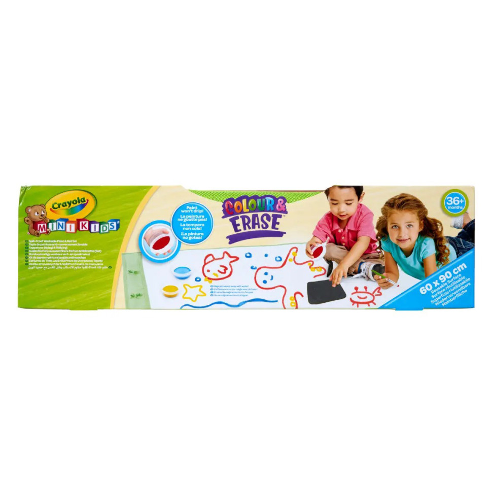 Многоразовый коврик для рисования Mini Kids Crayola 81-1528, 3 баночки с красками