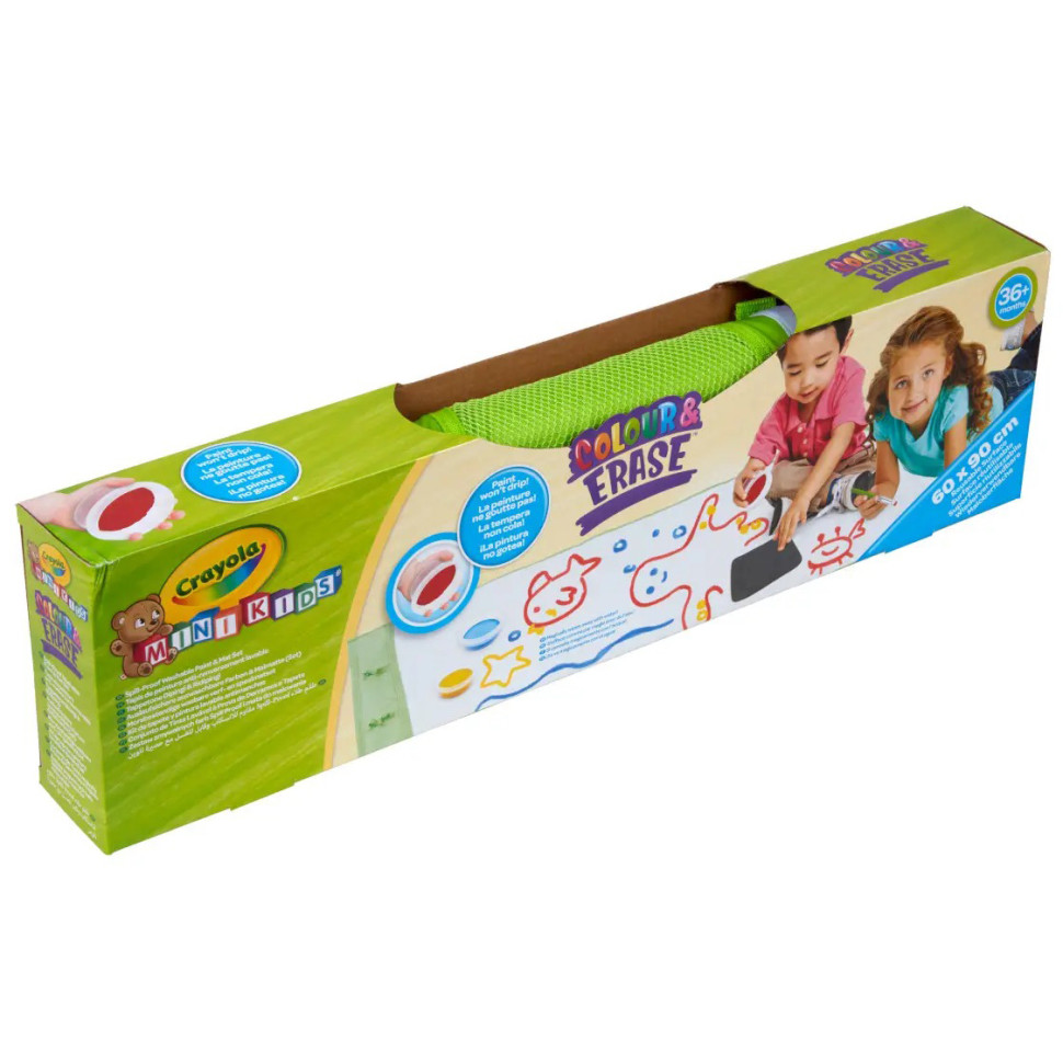 Многоразовый коврик для рисования Mini Kids Crayola 81-1528, 3 баночки с красками