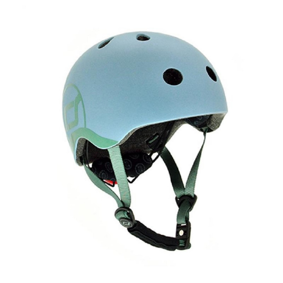 Шолом захисний дитячий Scoot and Ride SR-190605-STEEL, сіро-синій, з ліхтариком, 51-53 см