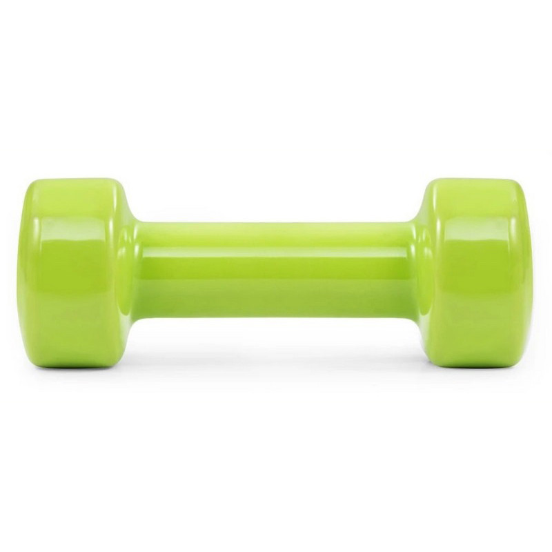 Гантель виниловая PowerPlay PP_4103_1,5kg, Зеленая 1,5 кг