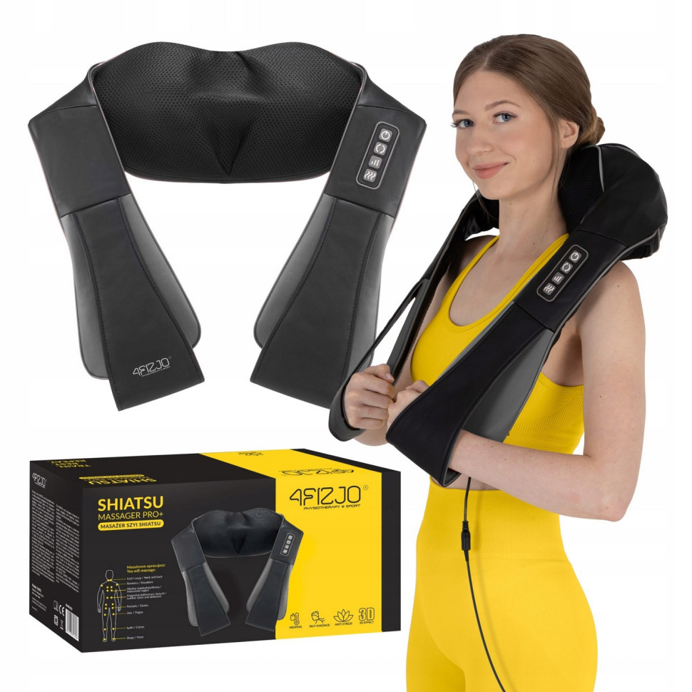 Накидка-масажер Shiatsu Pro+ 4FIZJO P-5907739319067 для шиї та спини, Black/Grey