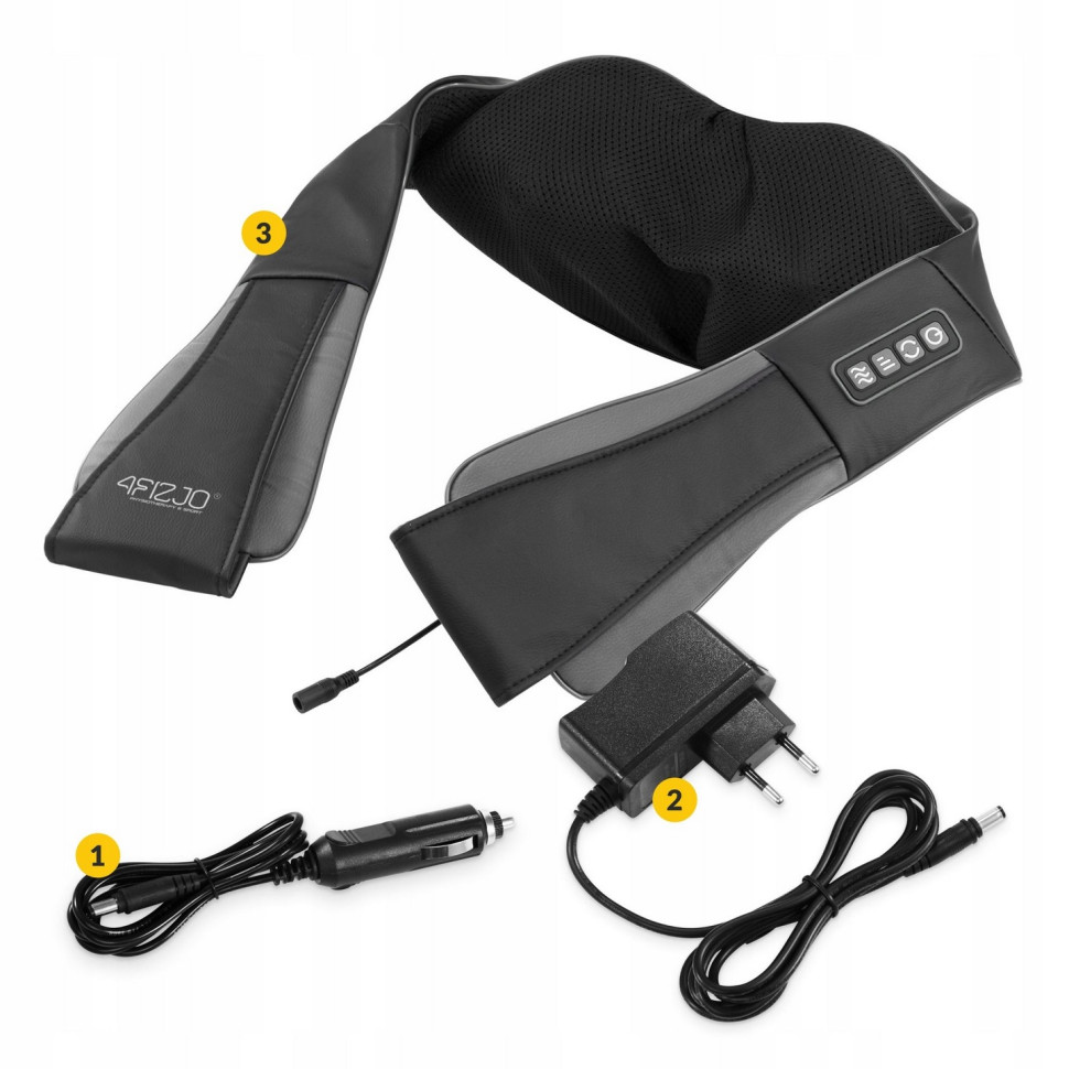 Накидка-масажер Shiatsu Pro+ 4FIZJO P-5907739319067 для шиї та спини, Black/Grey