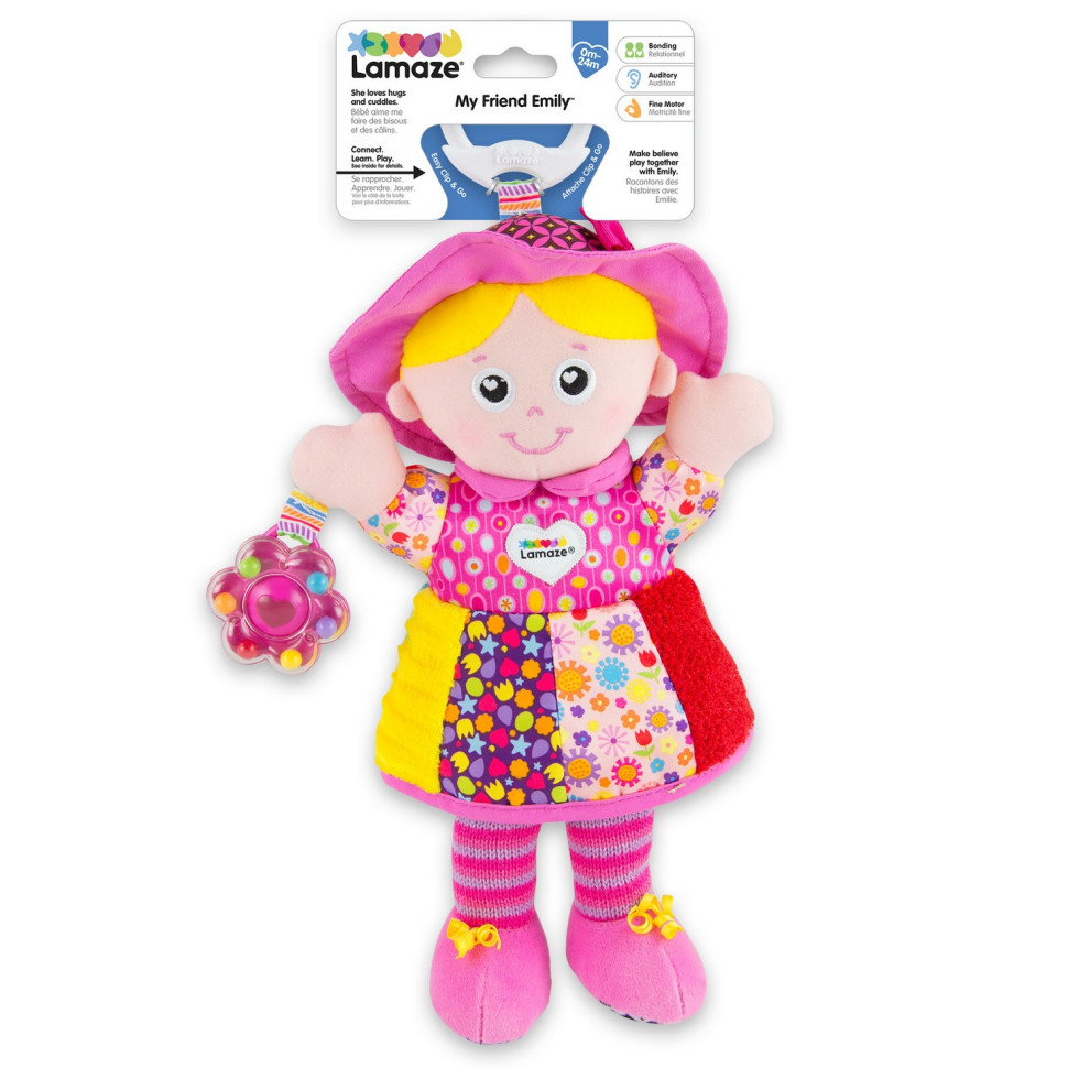М'яка іграшка-підвіска Лялька Емілі  Lamaze L27026 з брязкальцем 