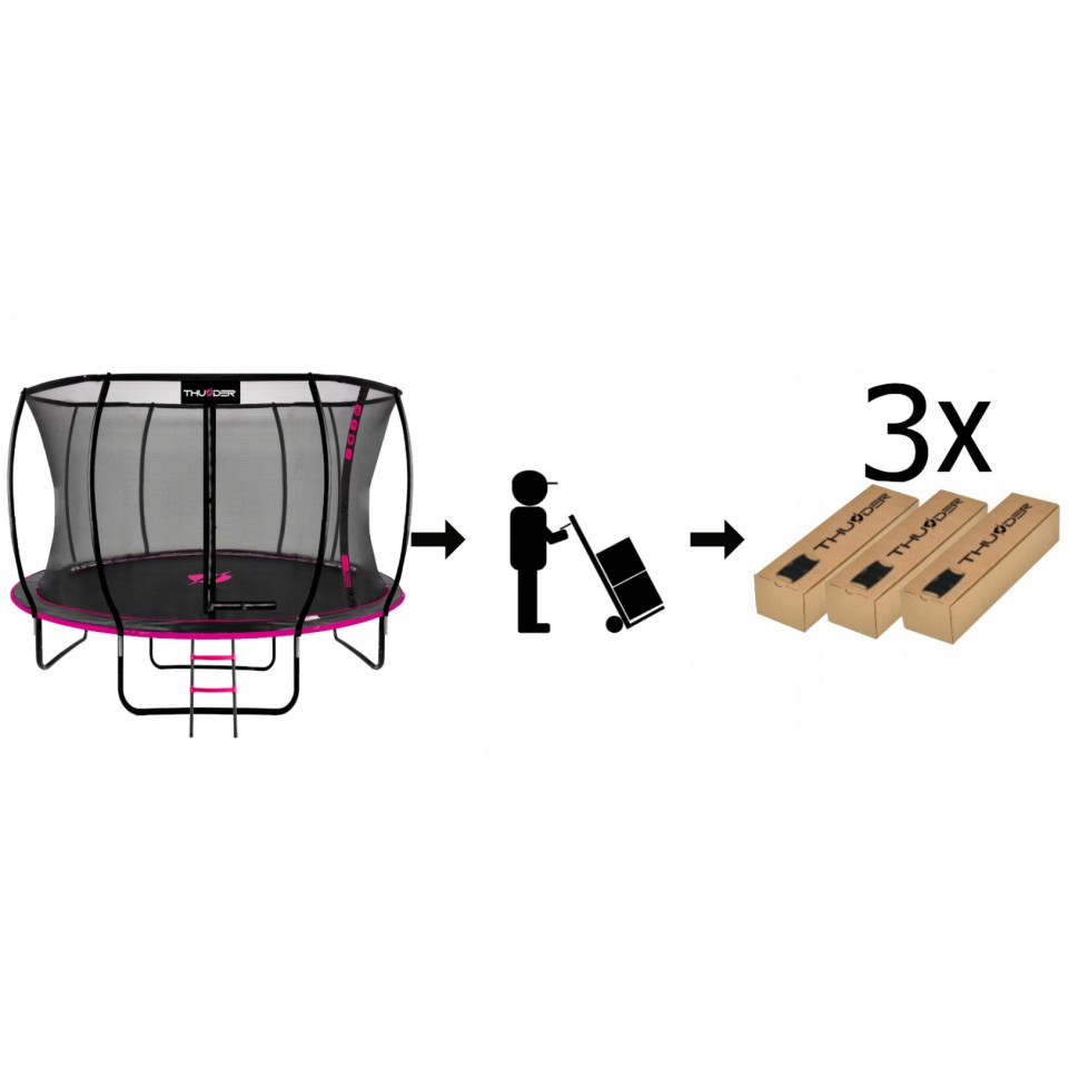 Батут із внутрішньою сіткою Thunder INSIDE-ULTRA-14FT-PINK Black/Pink 435 см