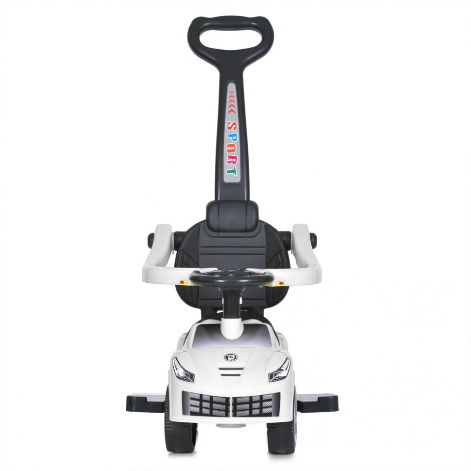 Дитяча каталка-толокар Bambi Racer M 5728L-1 білий, з батьківською ручкою