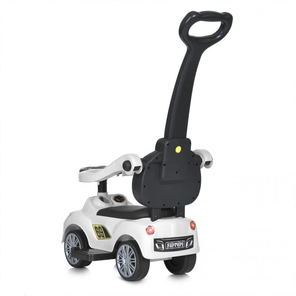 Дитяча каталка-толокар Bambi Racer M 5728L-1 білий, з батьківською ручкою
