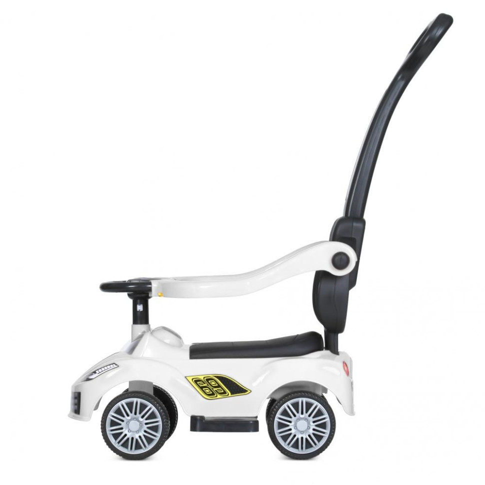 Дитяча каталка-толокар Bambi Racer M 5728L-1 білий, з батьківською ручкою