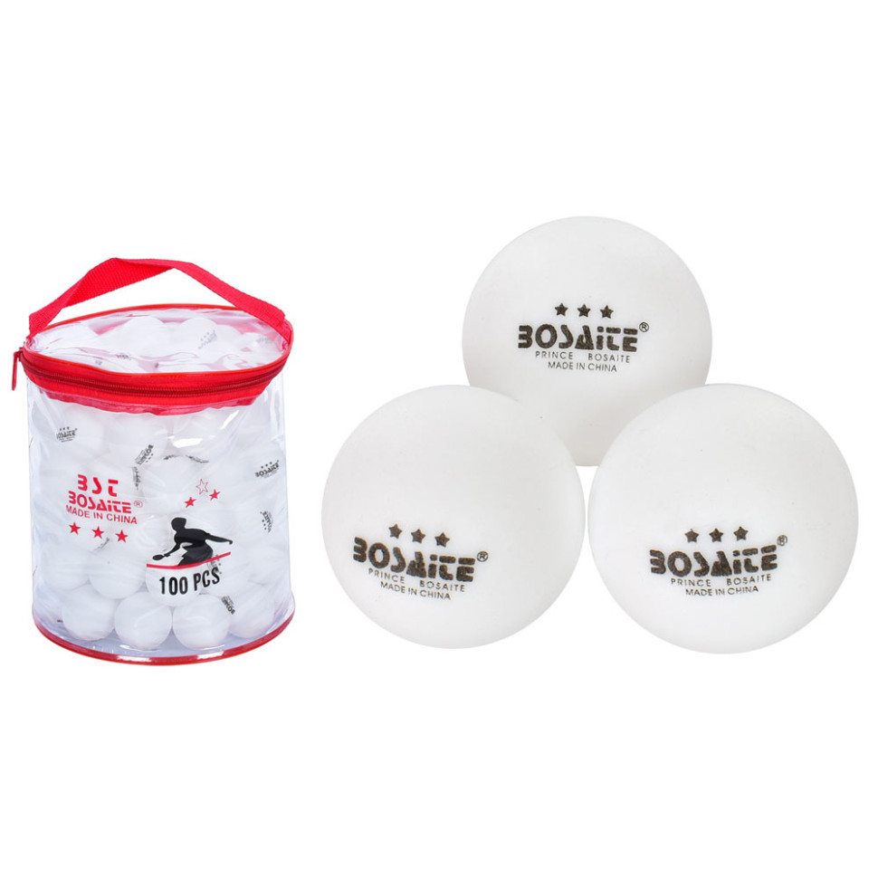М'ячі для настільного тенісу Bambi MS 2201-1(White) 100 штук, 40 мм