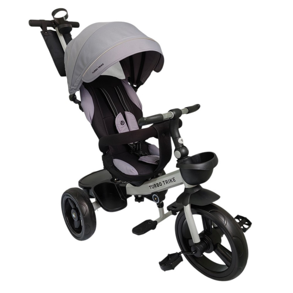 Велосипед дитячий триколісний Turbo Trike MT 1001-1 Smart Grey з батьківською ручкою