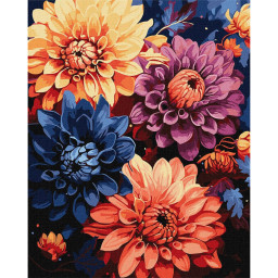 Картина по номерам "Красочные георгины" &copy;art_selena_ua Идейка KHO3248, 40х50 см