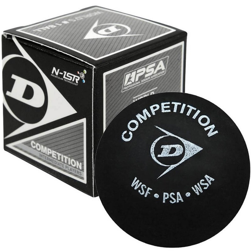 Мяч для сквоша Dunlop Competition, черный, резиновый