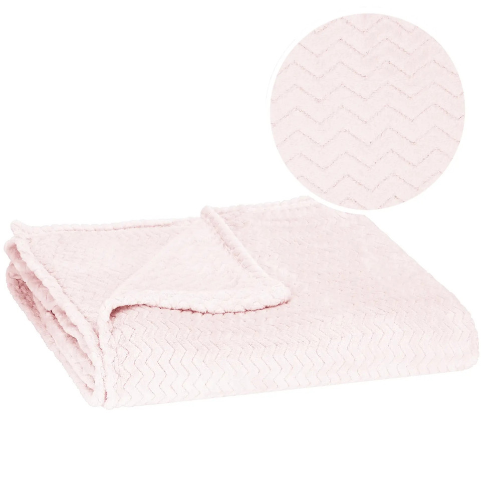 Плед-покрывало Extra Soft Springos HA7153 светло-розовый 200x220 см