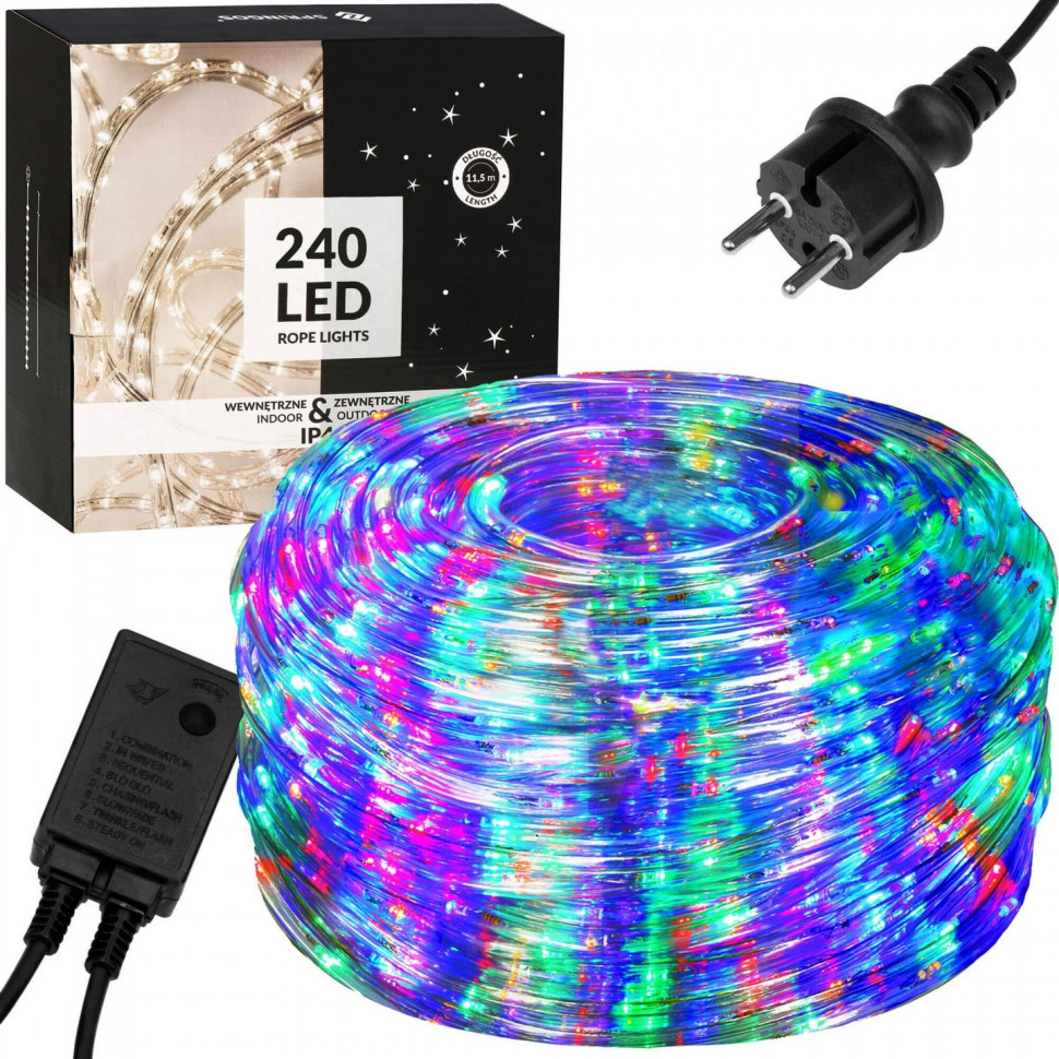 Гирлянда дюралайт уличная Rope Lights Springos CL1202, 10 м 240 LED, Mix