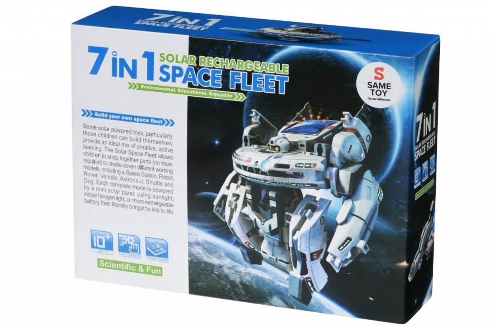 Конструктор электрик Космический флот Same Toy 7 в 1 на солнечной батарее 2117Ut