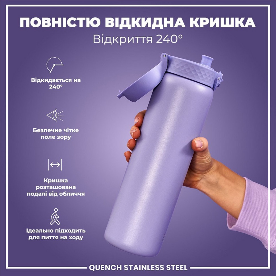 Пляшка для води металева Stainless Steel ION8 I8SS1000PERI 1200 мл, Periwinkle
