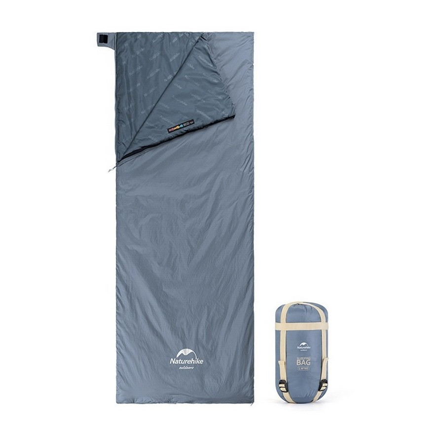 Спальник надлегкий Ultralight LW180 NH21MSD09 Naturehike 6927595777947-L, лівий, (15°C), p-p M, сіро-синій