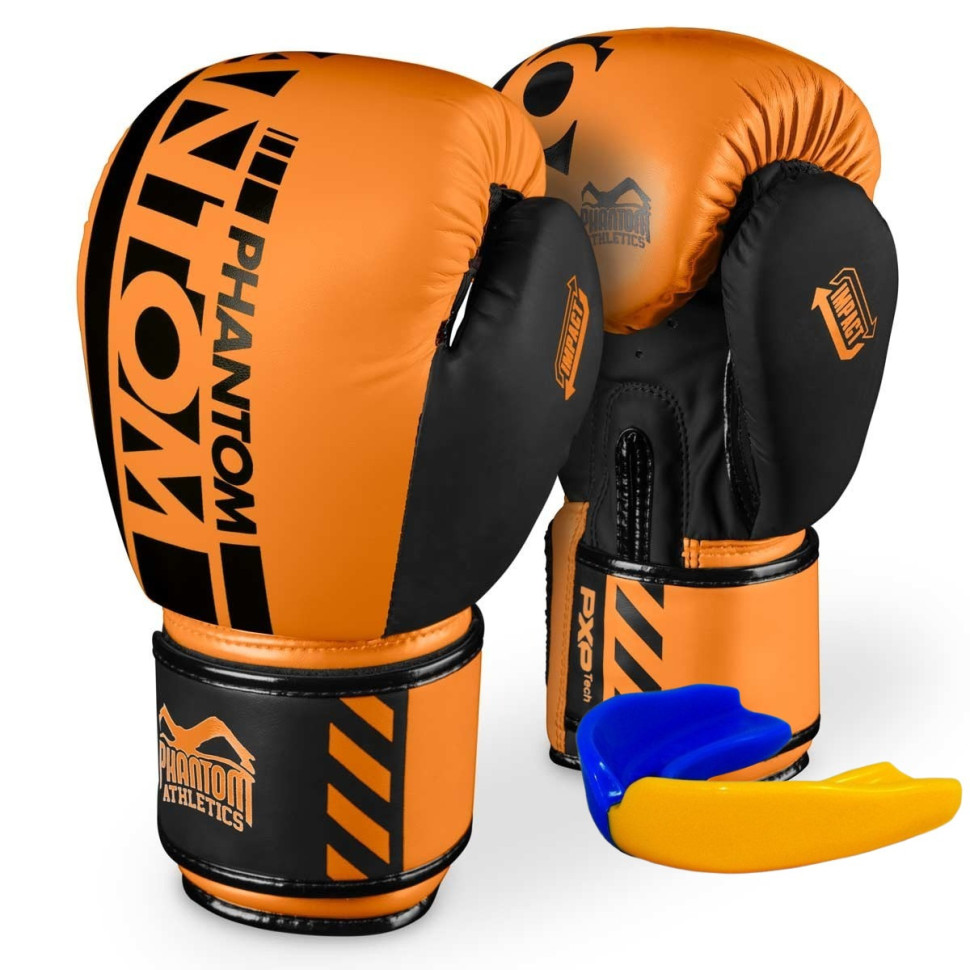 Боксерские перчатки APEX Neon Phantom PHBG2889-10 Orange 10 унций (капа в подарок)