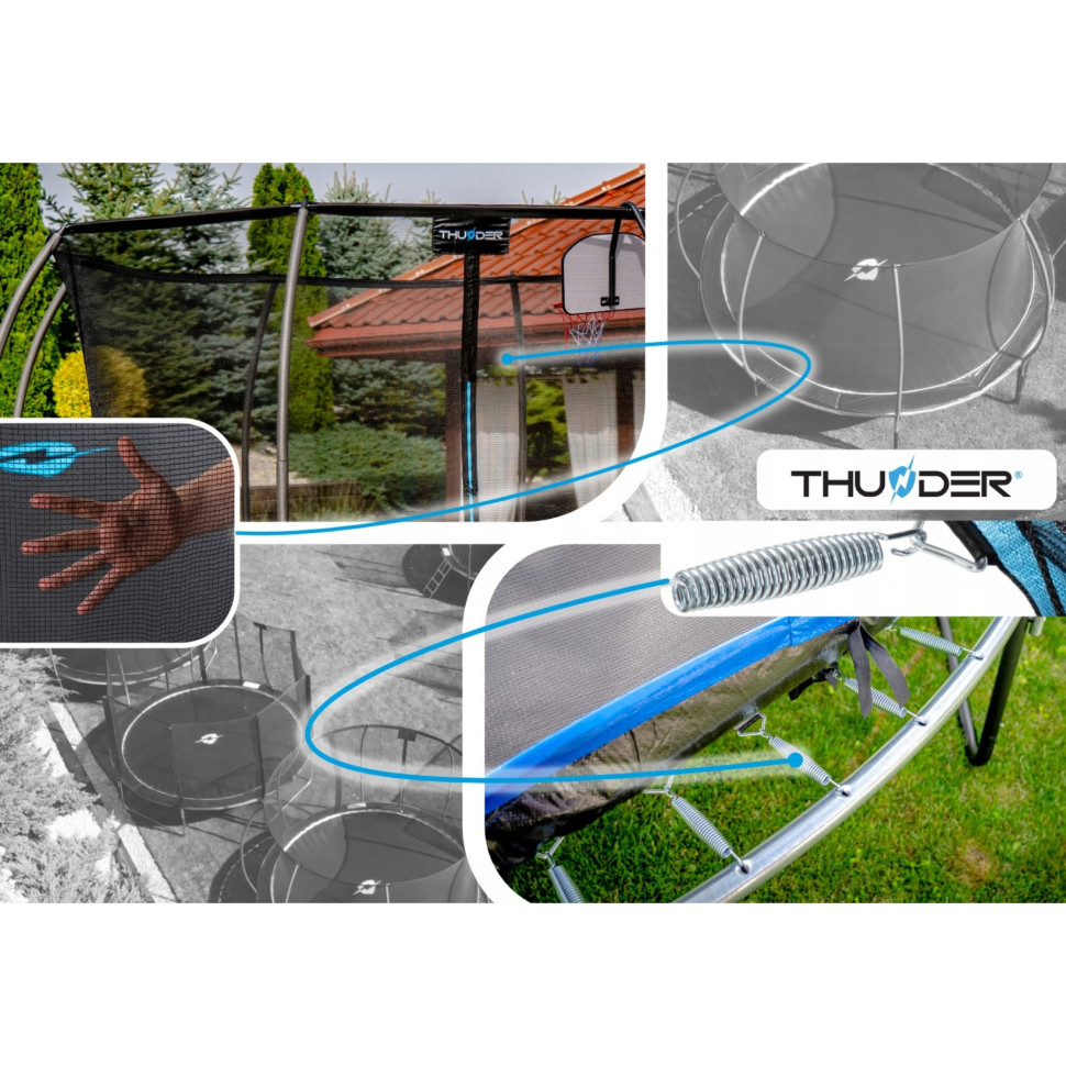Батут с внутренней сеткой Thunder INSIDE-ULTRA-14FT-BLUE Black/Blue 435 см 
