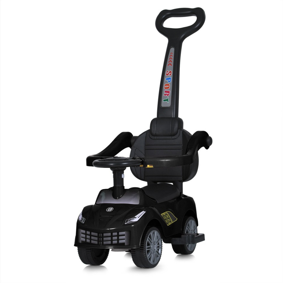 Дитяча каталка-толокар Bambi Racer M 5728L-2 чорний, з батьківською ручкою