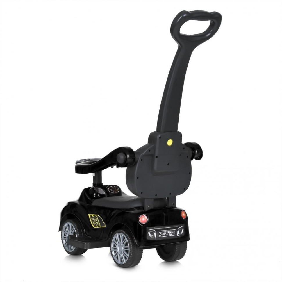 Дитяча каталка-толокар Bambi Racer M 5728L-2 чорний, з батьківською ручкою