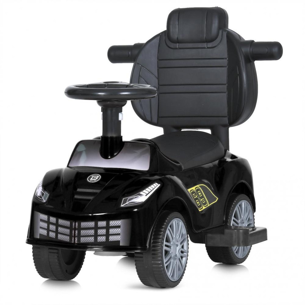 Дитяча каталка-толокар Bambi Racer M 5728L-2 чорний, з батьківською ручкою